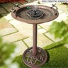 BSTGIFTS Metal Bird Bath - Cast Iron Birdbath 28.5" H,