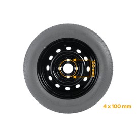 Unitrailer Complete wheel 155/70 R13 4x100 with black rim
