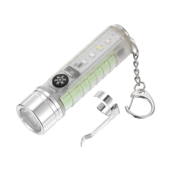 PATIKIL Mini Keychain Flashlight, 6 Mode High Lumens LED Flashlight