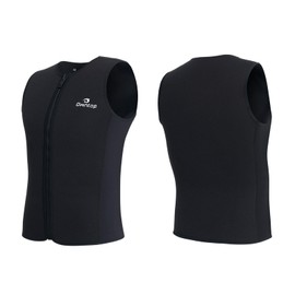 Owntop Men's Wetsuit Top, 3 mm Thermal Sleeveless Neoprene Vest, Wetsuit Jacket, Warm, Comfortable, Surfing, Snorkelling, Swimming, Diving, Men, Black, 3XL