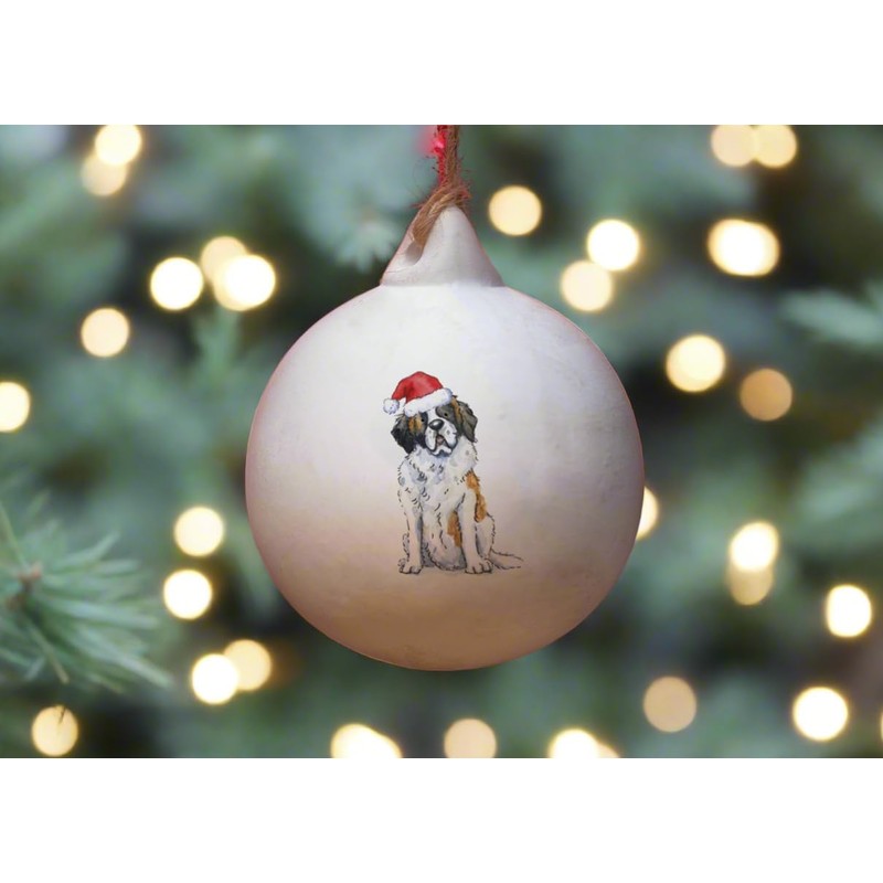 Image Industry St Bernard Ceramic Bauble - Tree Decoration -