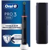 Oral-B Pro 3 Electric Toothbrush with Smart Pressure Sensor, 1 Cross Action Toothbrush Head & Travel Case, 3 Modes with Teeth Whitening, Gifts for Men/Women, 2 Pin UK Plug, 3500, Black