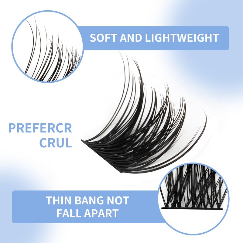 Cluster Eyelash Extensions, 144 Pieces, Cluster Eyelashes, Individual Eyelashes, D-Curls,