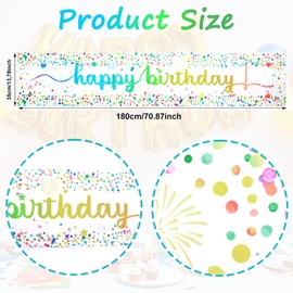 Birthday Table Runner, 35 x 180 cm, Birthday Tablecloth, Colourful Table Runner for Birthday Tablecloth, Children's Birthday, Party Table Decorations for Children