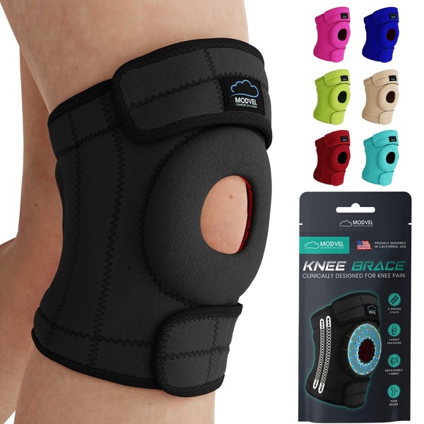 MODVEL ELITE Knee Brace With Side Stabilizers & Patella Gel Pads for Maximum Knee Pain Support and Fast Recovery for Men and Women, Medical Knee Pad for Running, Workout, Arthritis, Joint Recovery.