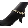 NYFASHION101 Women's 10mm Iced Out Bling Cuban Chain Ankle Bracelet