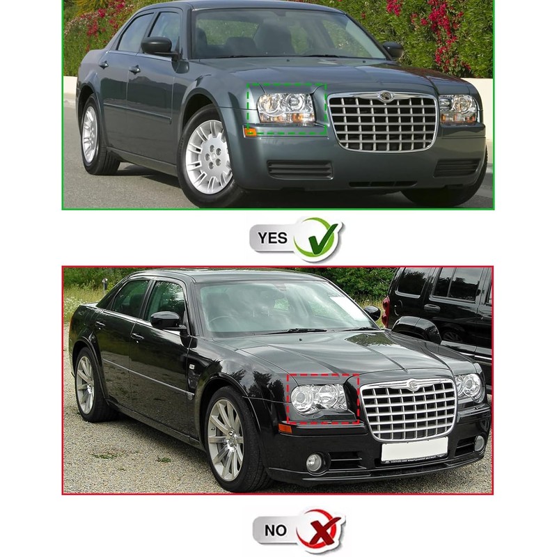 Sagnod Auto Headlights Compatible with 2005-2010 Chrysler 300