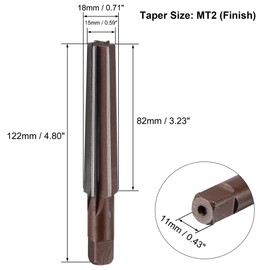 uxcell MT2 Morse Taper Reamer H8 Accuracy Alloy Tool Steel 6 Flutes Straight Shank Finish Hand Reamer Cutter Milling Tool Conical reamer for Bore Machining