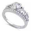 unbranded Heart & Crown CZ Sterling Silver Ring