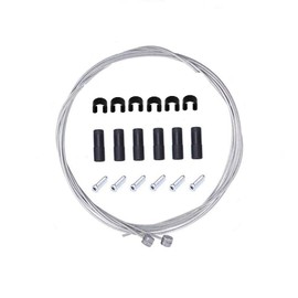 Bike Brake Cable Housing Kit Set for Road Mountain Bicycle Cycling, Package Includes: Brake Cables, Brake housing, Ferrules, Cable end caps, C-Clips Buckle (Black)