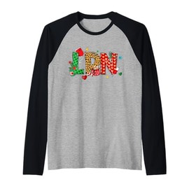 Nurse Life - Merry Christmas, xmas Scrub top, Holiday LPN Raglan Baseball Tee