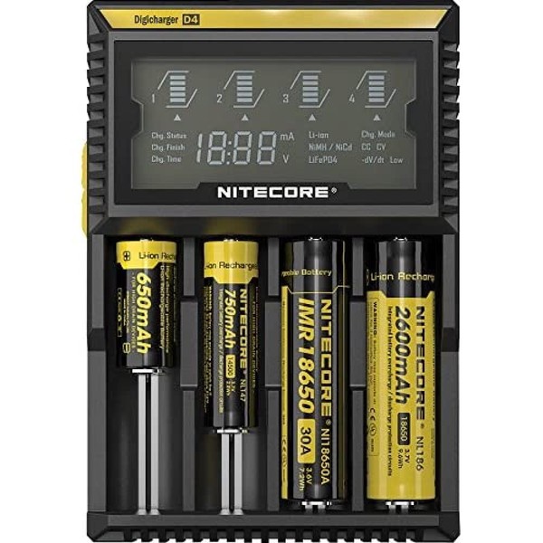 Nitecore 9004666 (Sysmax Industrial) Digi Charger D4 Universal Smart Charger, Black