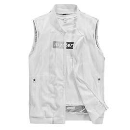 [HYMCX] Men's Lightweight Summer Vest, Outdoor Performance Vest, Lightweight, Breathable, Fishing Vest with Many Pockets, Sleeveless Jacket, Nylon Work Vest, Mesh Fabric, Quilted Vest (Color: White