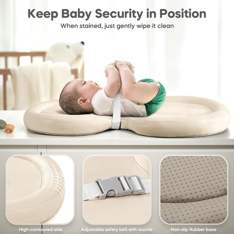 Mamatepe Baby Changing Pad, Soft, Foldable Leather Diaper Changing Pad,