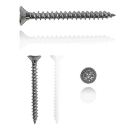 M4 Wood Screws Zinc Plated Silver Full Thread Self-Tapping Long 1.5 inch (0.16" x1.57") 4.0 x 40mm Box of 50pcs