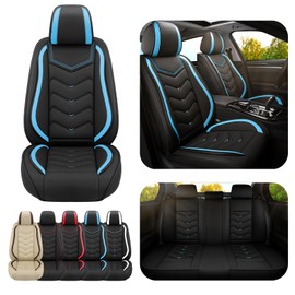 ADERN Car Seat Covers for Volvo XC60 2010-2025, Premium Nappa Leather Car Seat Cover, Stylish Sport Seat Covers， Automobile Seat Cover Sets.(Standard 5 Seats/Black Blue)