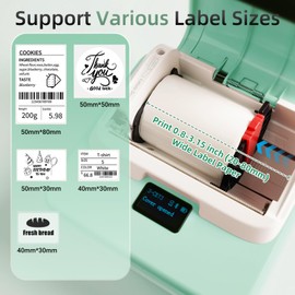 ORGSTA Label Maker Machine with Tape, T003 Thermal Label Maker, 3.15 Inch Bluetooth Label Printer Compatible with Phone & PC, Sticker Printer Barcode Thermal Maker for Small Business, Home, School