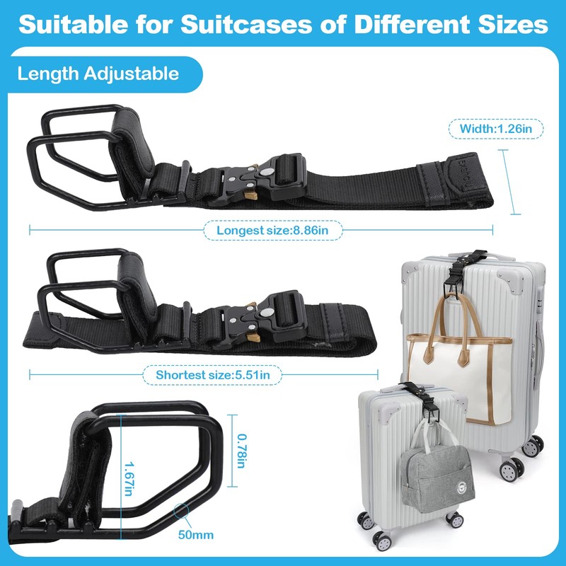 Exshoiu Luggage Hook Strap, Luggage J Hooks to Add a