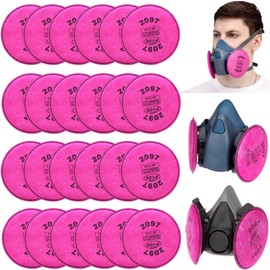 24Pcs 2097 Filters for Respirator,2097 Replacement Filters with Activated Carbon Layer Filter for P100 Filter Holders Filter,Particulate Filter Compatible with 6000 6200 6800 7000 FF-4 Series Masks