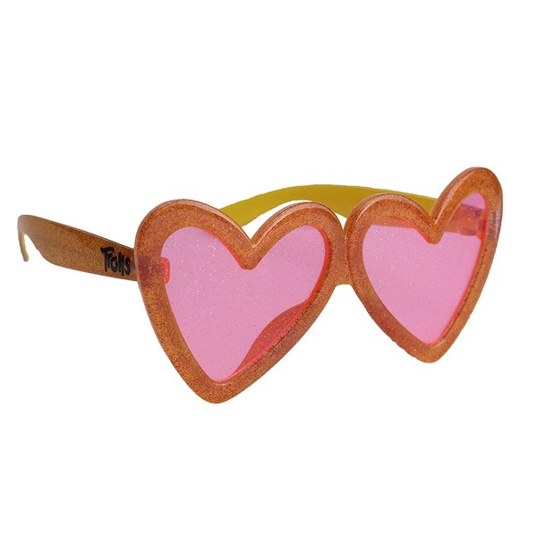 Sun-Staches Trolls Heart-Shaped Poppy Sunglasses, Kids Arkaid Shades with UV 400 Protection, One Size Fits Most Kids