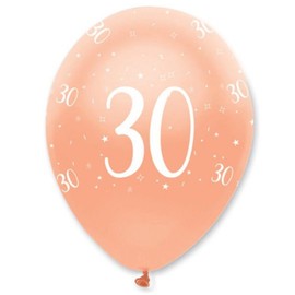 Creative Party Rose Gold Balloons, 6 30th Birthday Balloons, rose gold party decorations, premium 30th birthday decorations, RB349