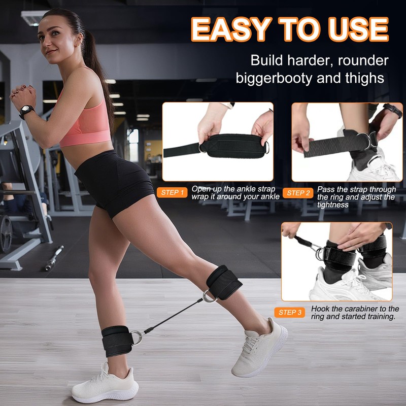 Ankle Resistance Bands with Cuffs for Leg and Butt Workout,