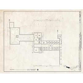 Historic Pictoric : Blueprint 4. Third Floor Plan - St. Elizabeths Hospital, East Wing, 539-559 Cedar Drive, Southeast, Washington, District of Columbia, DC 14in x 11in
