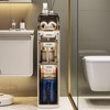 4-Tiers Slim Bathroom Storage Cabine,Waterproof Narrow Storage Cabinet,Space-Saving Vertical Organizers