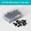 GuoYomm M6 x 50mm 20Pcs Flat Head Hex Socket Cap