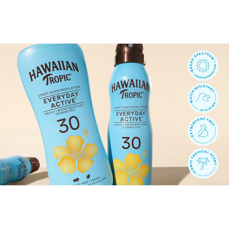 Hawaiian Tropic Everyday Active Lotion Sunscreen SPF 30, 8Fl Oz