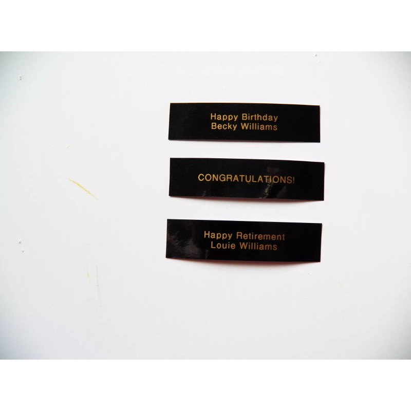 BLACK VINYL EXTRA LABEL FOR TROPHIES AND FOR CRAFTS OR