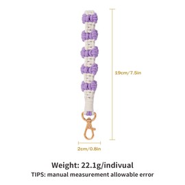 Joedy Bow Keychain Handmade Wristlet Keychain for Women Cute keychain for Girls Wrist Lanyard for Keys(Bow Purple)