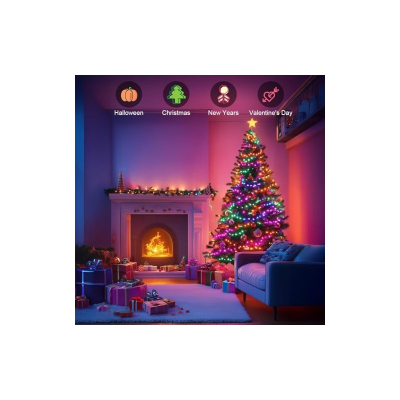 RENDIN Luces Navideñas Inteligentes 10M, USB Guirnalda de Luces LED