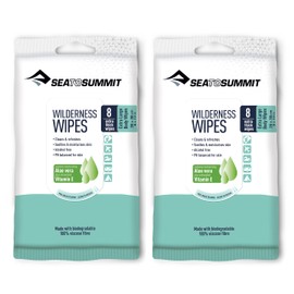 Sea to Summit XL Wilderness Wipes Rinse-Free Body Wipes, 2-Pack (8 Wipes per Pack)
