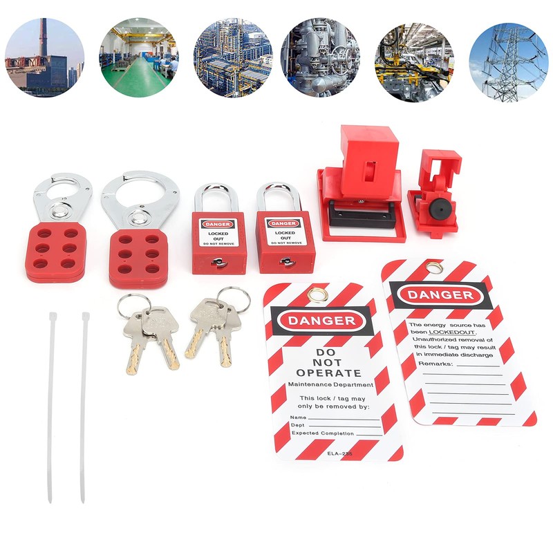 Lockout Tagout Kit, Practical Multifunctional Electrical Lockout Locks for Lock