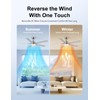 52 Inch Ceiling Fans with Lights and Remote, Brushed Nickel