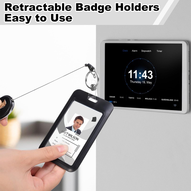 2 Pack Badge Holder Retractable Clip Heavy Duty Reels with