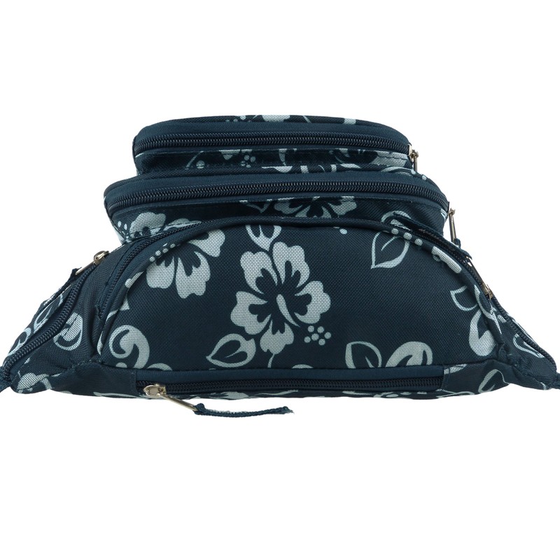RED X Ladies Mens Canvas Hibiscus Waist BUM BAG Fanny