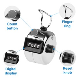 SDARMING tally counter, 4-digit clicker counter, Metal hand tally counters clicker for counting, golf scoring