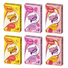 Wyler's Light Variety Pack - Pack of 6-2 Banana - 2 Cotton Candy - 2 Peach Ring - Singles To Go Powdered Drink Mix - Low Calorie - Zero Sugar