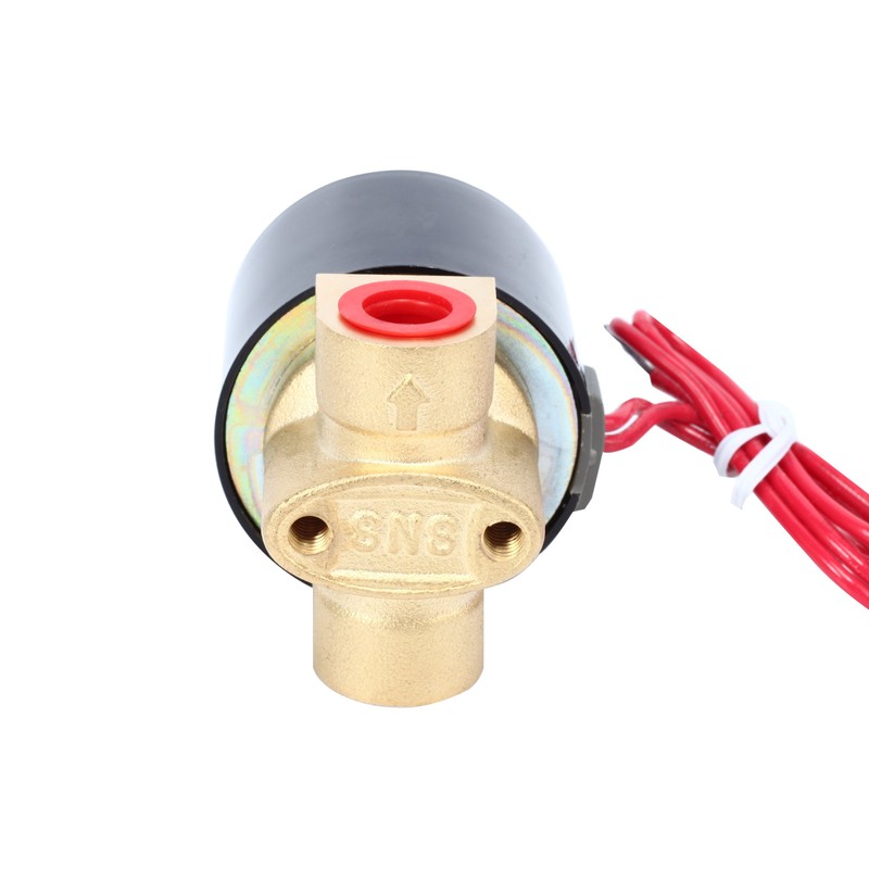 SNS 1/4"NPT AC110V Brass Electric Solenoid Valve Normally Closed Water,