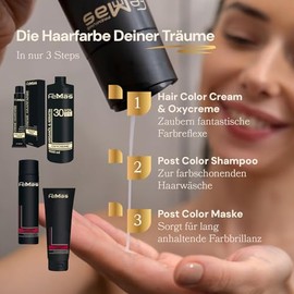 FemMas Haarfarbe Mittelblond Sand 7.7 I Professionelle Creme Haarfarbe mit Arganöl, Keratin & Ceramiden I Als dauerhafte Haarfärbung oder Tönung für strahlende, haltbare Farbergebnisse I 100 ml