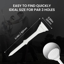 AXKAL Golf Tees Kunststoff 3 1/4 Zoll 83 mm unzerbrechlich doppellagig niedriger Widerstand flexibel Wert 30 Stück Golf Tee Spikes für Court Outdoor Sports (gemischte Farben, 30 Stück - 3 1/4 Zoll)