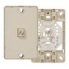 Leviton 40214-I Telephone Wall Jack, 6P4C, Screw Terminal, Ivory