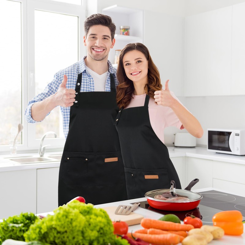 Invalidism 2 Pack Apron for Women, Adjustable Kitchen Cooking Apron