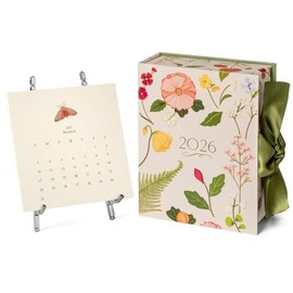 Karen Adams Silver Easel 2026 Desk Calendar 12 Month January 2026 - December 2026