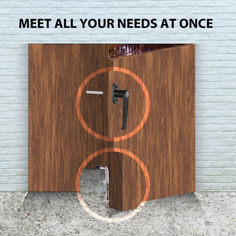 5-Key Double Door Shed Hardware Kit - Includes Barrel Bolt,