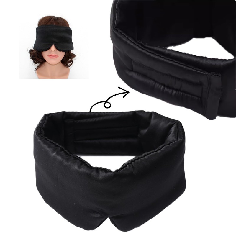 Adjustable Silk Eye Mask,100% Full Shading to Block Light Interference,Allowing