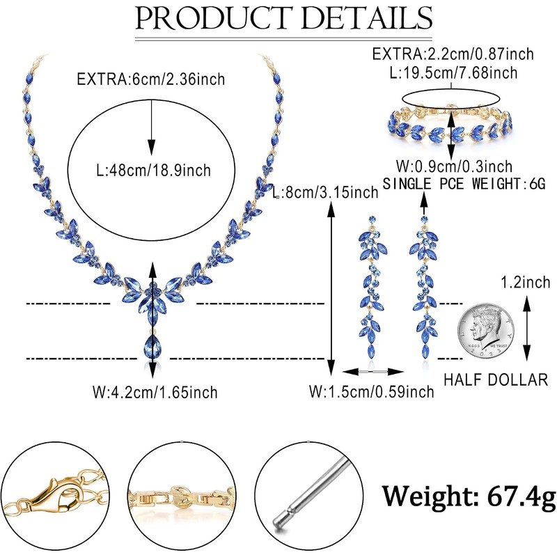EVER FAITH Mujer Set de Joyería Cristal Austriaco Bola de