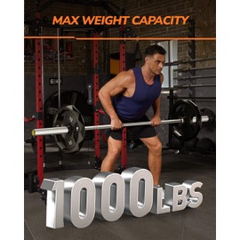 7FT Olympic Barbell for Weightlifting, Power Lifting Home Gym, 1000Lbs Capacity Strength Training Weight Bar for Squats, Deadlifts, Presses, Rows, Curls, 45Lb, Fit 2 Inch Weight Plates